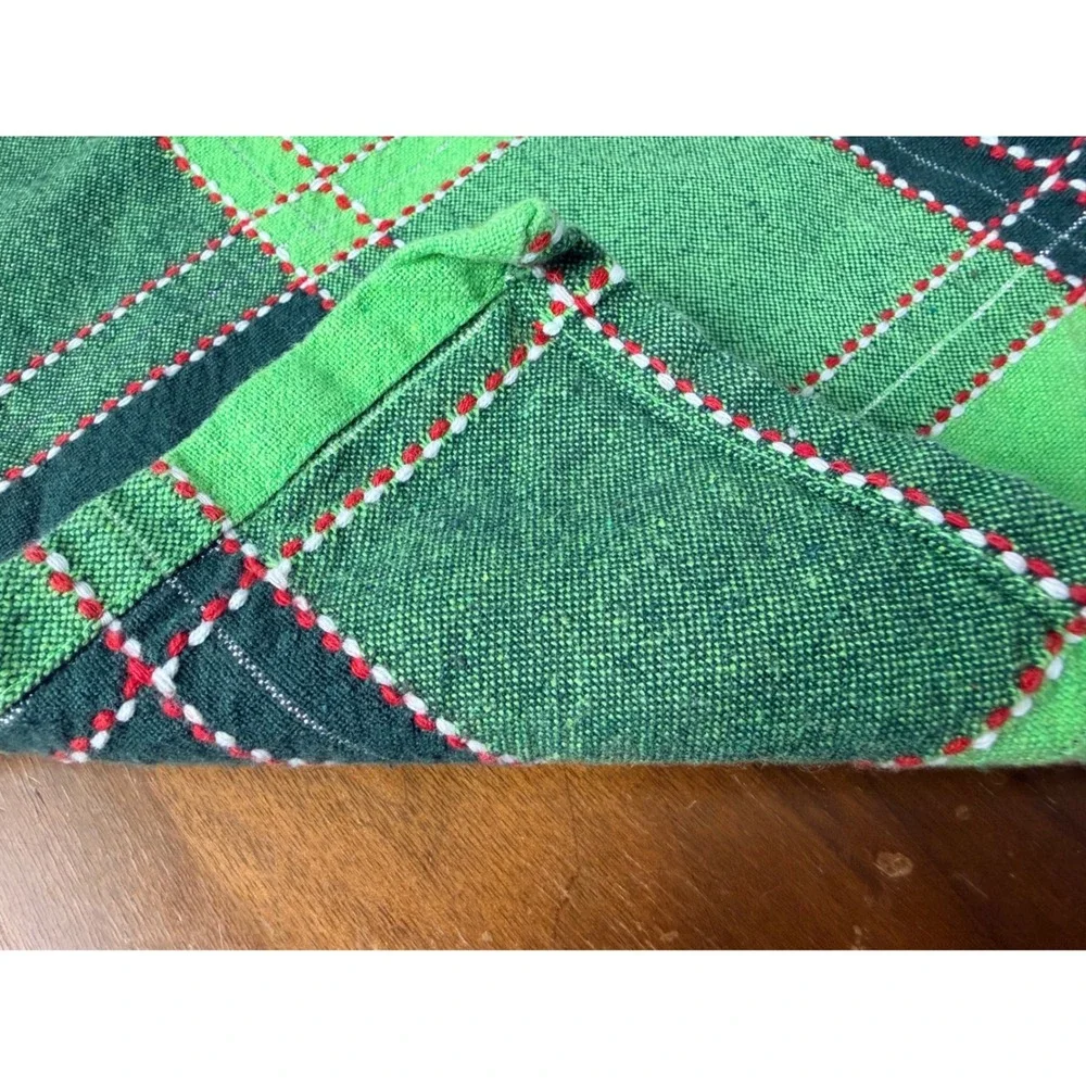 Green Plaid Napkins Christmas‎ Set of 6 Farmhouse Kitchen Cotton
